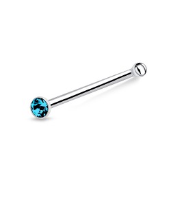 1.2mm Bezel Stone Set Silver Bone Nose Stud NSKD-53